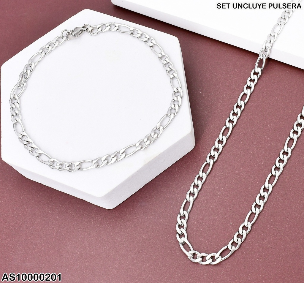 SET PLAT. CADENA-PULSERA S/PLACA 3 EN 1 1.2NK A6955