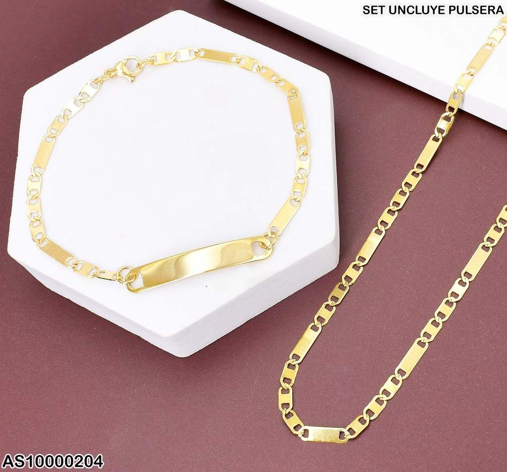 SET VALENTINO ALARG CADENA-PULSERA C/PLACA 3.5NK P6690
