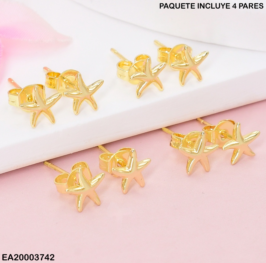 PAQ. 4 PARES ARETES ESTRELLA LISA K4179-205