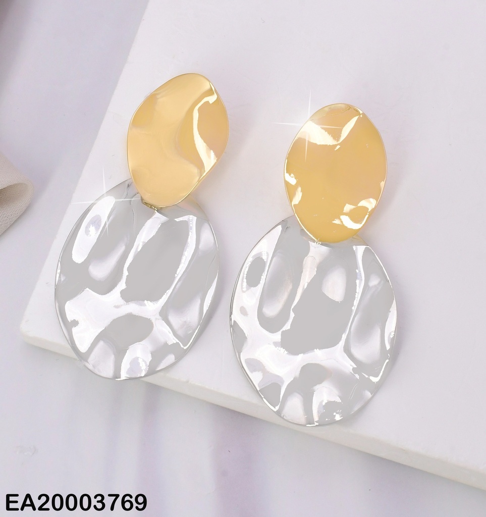 ARETES PLACA OVALO DORADO/PLATEADO EE1984-301/EE2044-301