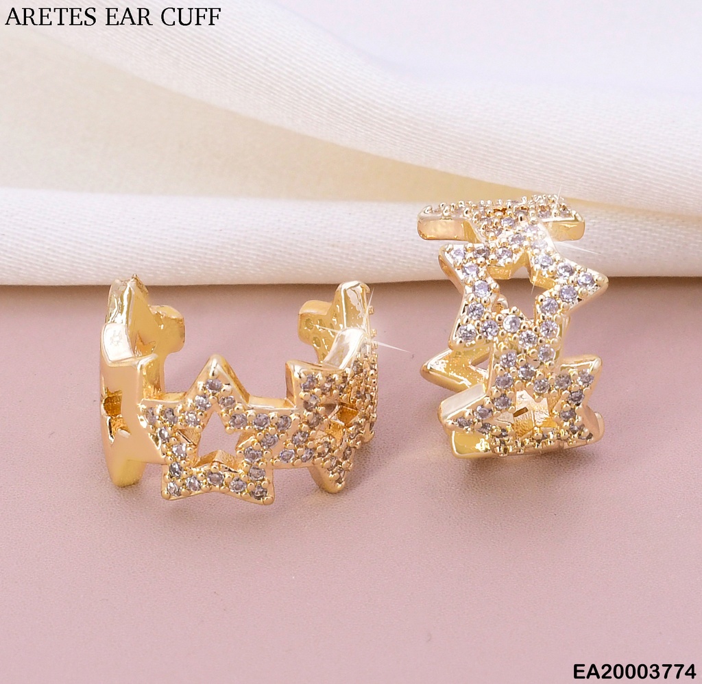 ARETES EAR CUFF (2)CROQUIS ESTRELLAS ZIRC.EE2066