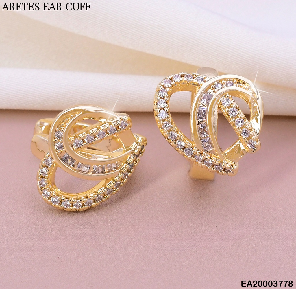 ARETES EAR CUFF (2) LINEAS LISA/ZIRCONIAS EE2073