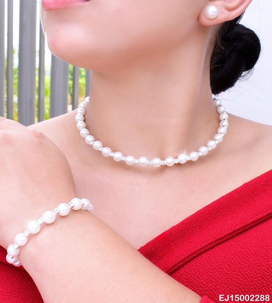 JUEGO PLAT DETALLES PERLAS/ZIRC/PULSERA SE716