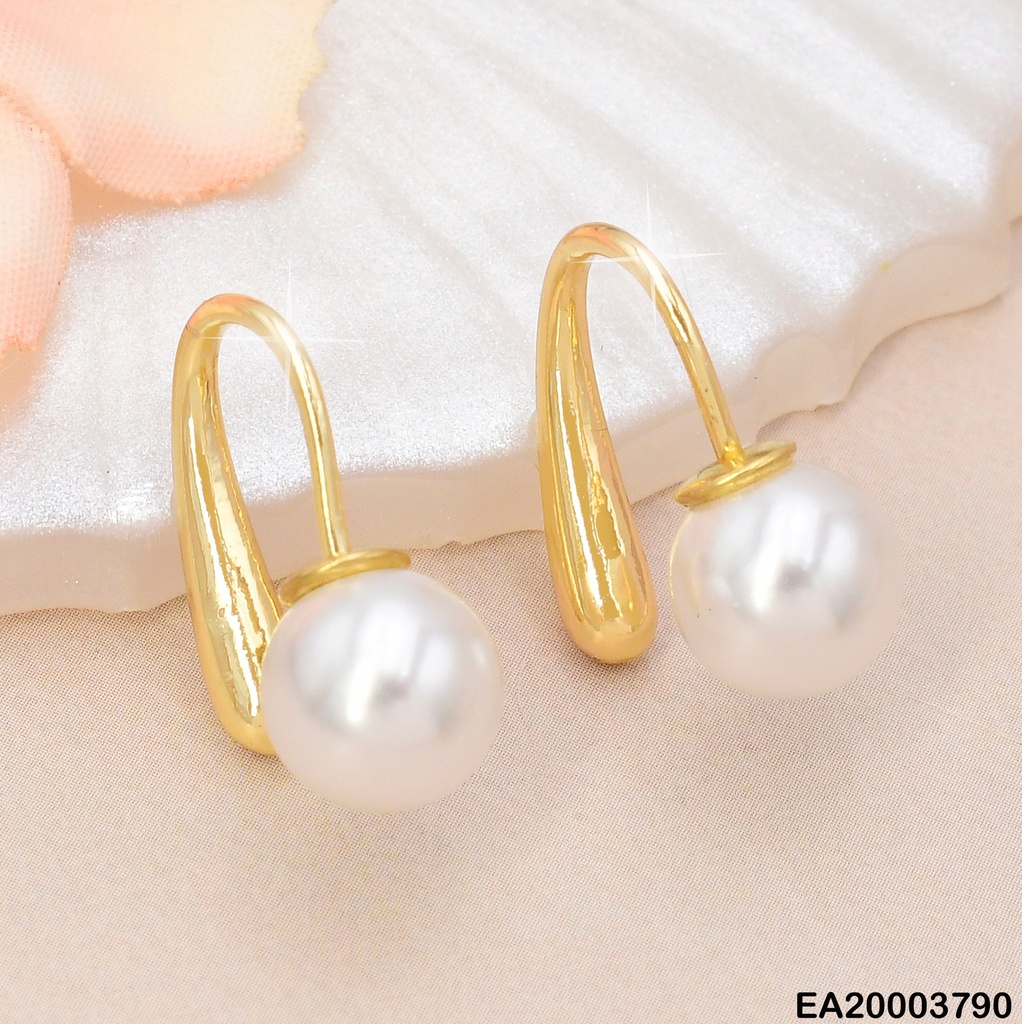 ARETES DOR LINEA DOR PERLA COLGANTE EE1867-9