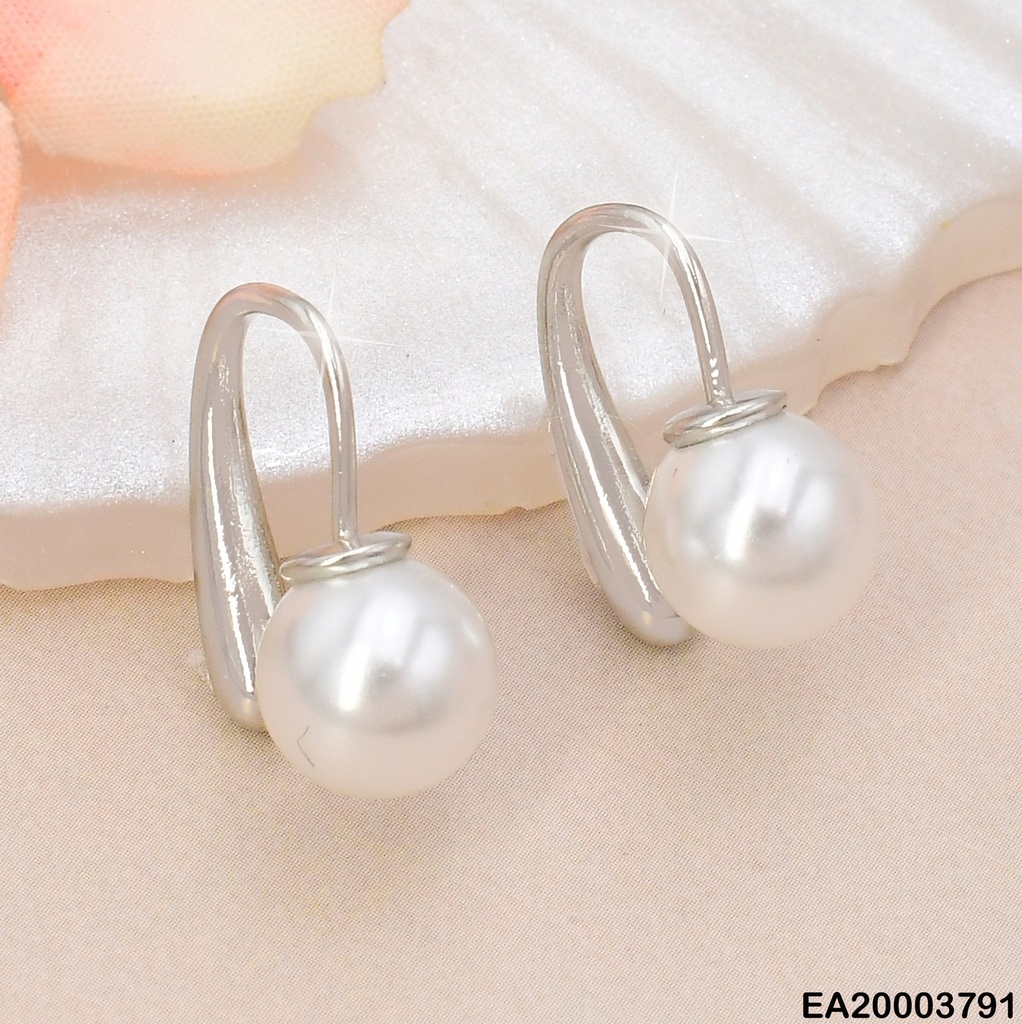ARETES PLAT LINEA DOR PERLA COLGANTE EE1868-9