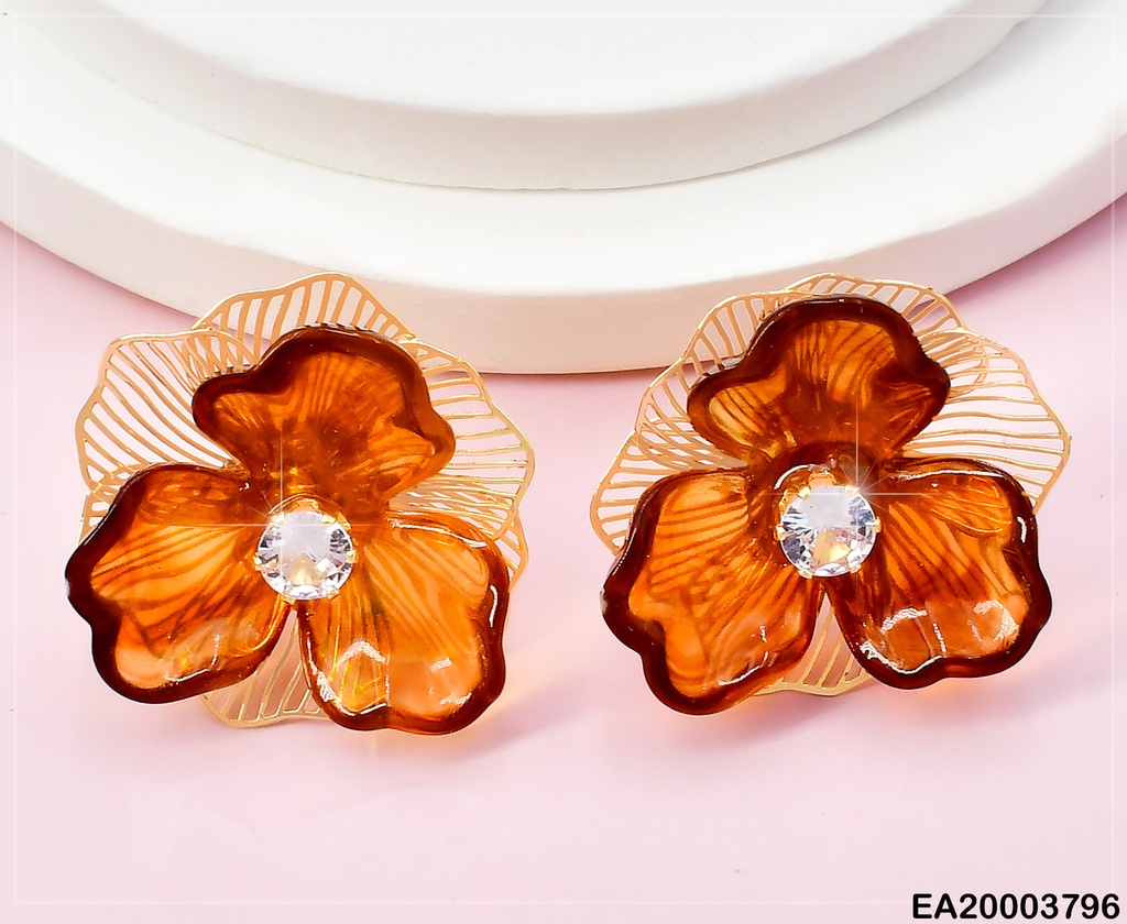 ARETES DIOR FLOR CALADA/FLOR CAFE EE2108-301