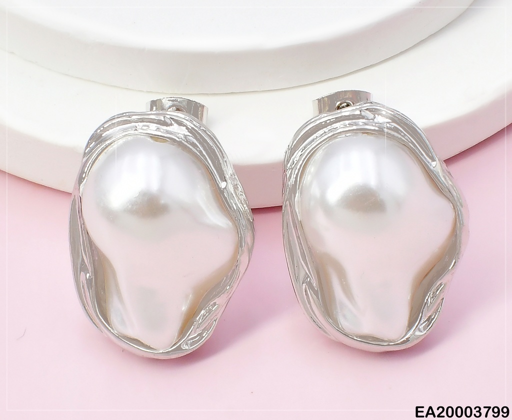 ARETES CROQUI PLAT PERLA IRREGULAR CENTRO EE2167-301