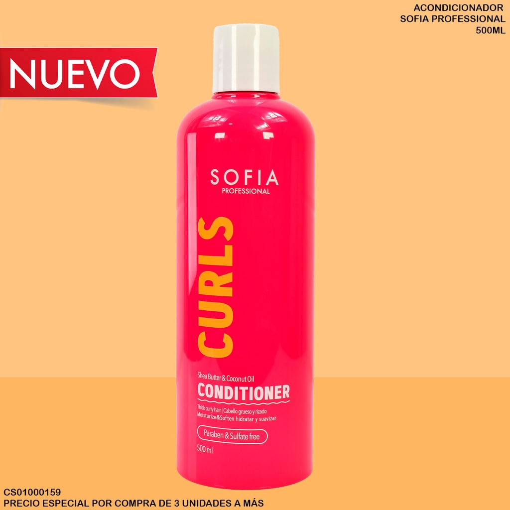 ACONDICIONADOR CURLS SOFIA PROF. 500ML S202AS