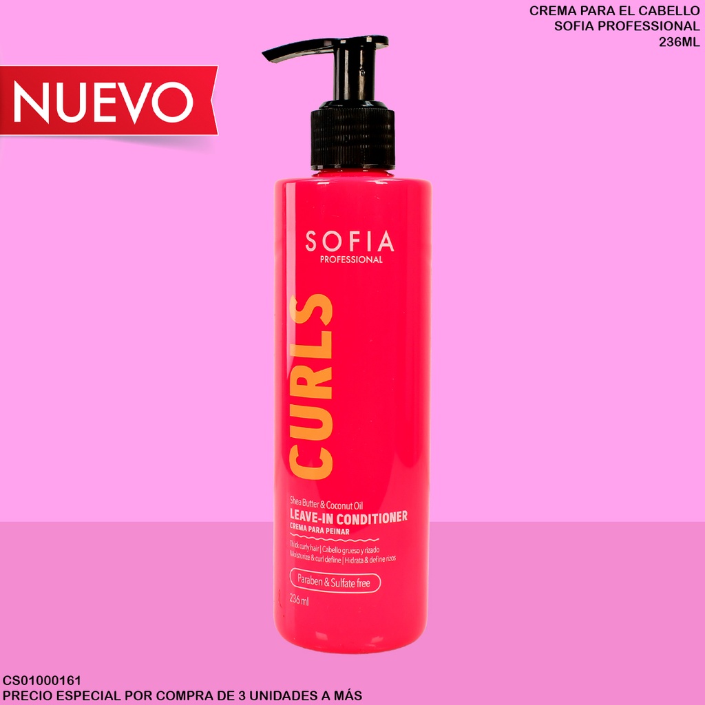 CREMA PARA PEINAR CURLS SOFIA PROF. 236ML S303AS