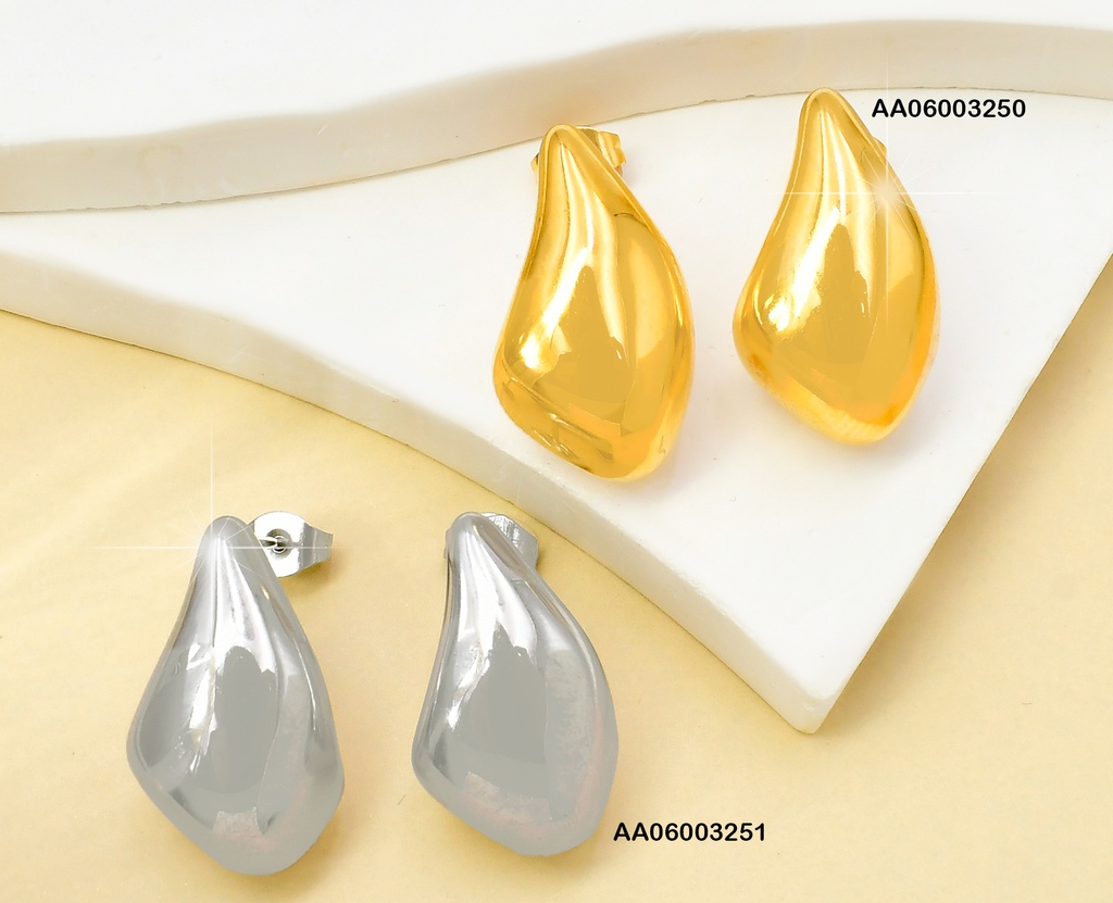 ARETES PLAT GOTA IRREGULAR HUECA 085049-113