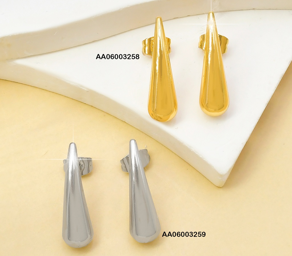 ARETE DOR GOTA ALARGADA LISA MD 083911-W130