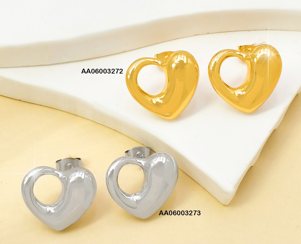ARETES DOR CORAZON HUECO PARTE DERECHA 083913-W130
