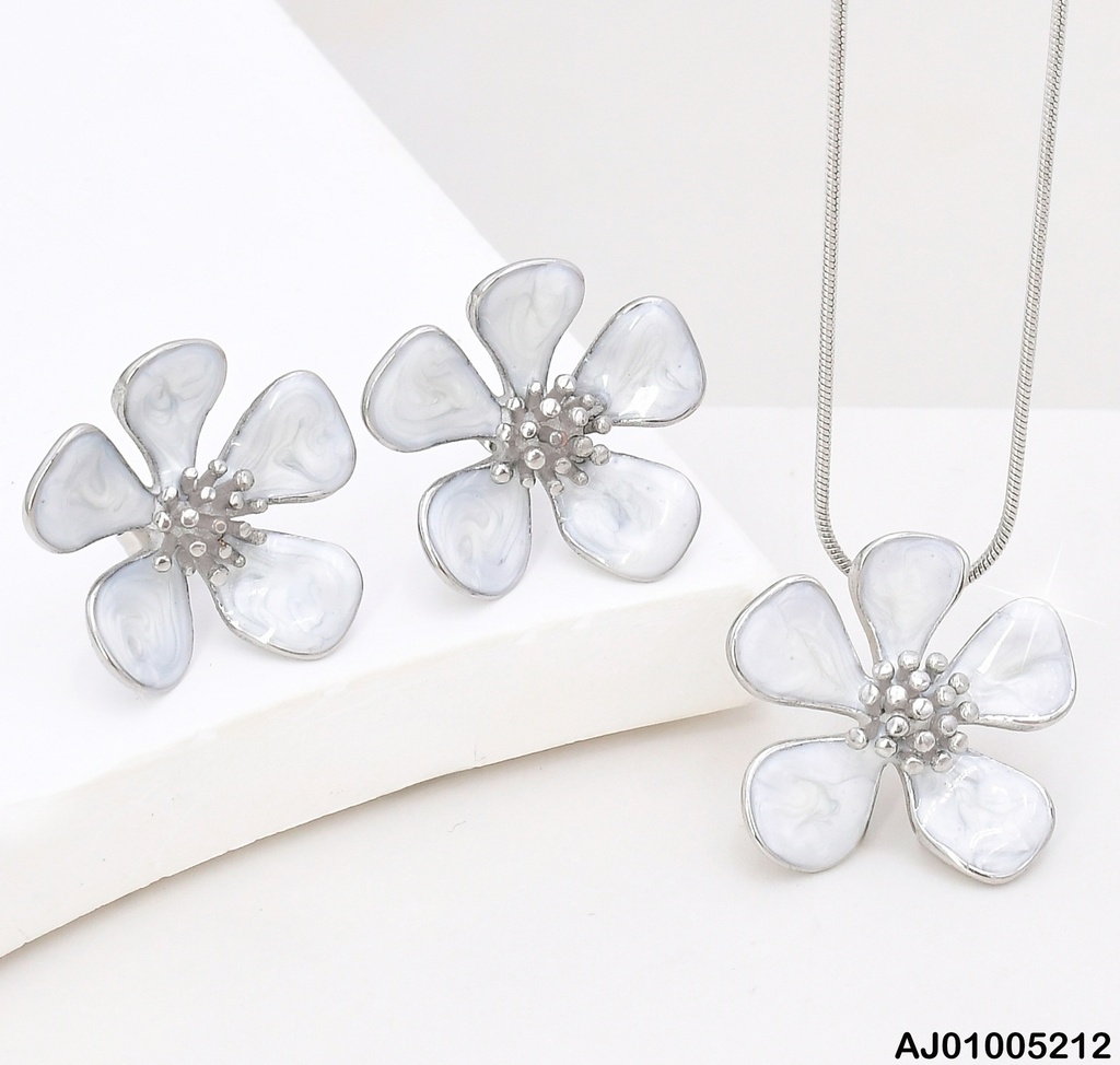 JUEGO PLAT.FLOR 5 PETALOS ESMALTADOS SA871-1