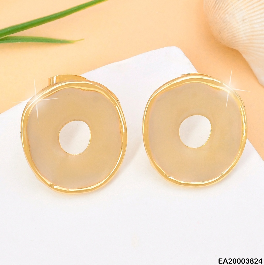 ARETES CIRCULO COL. CREMA BORDE DOR EE2104-301