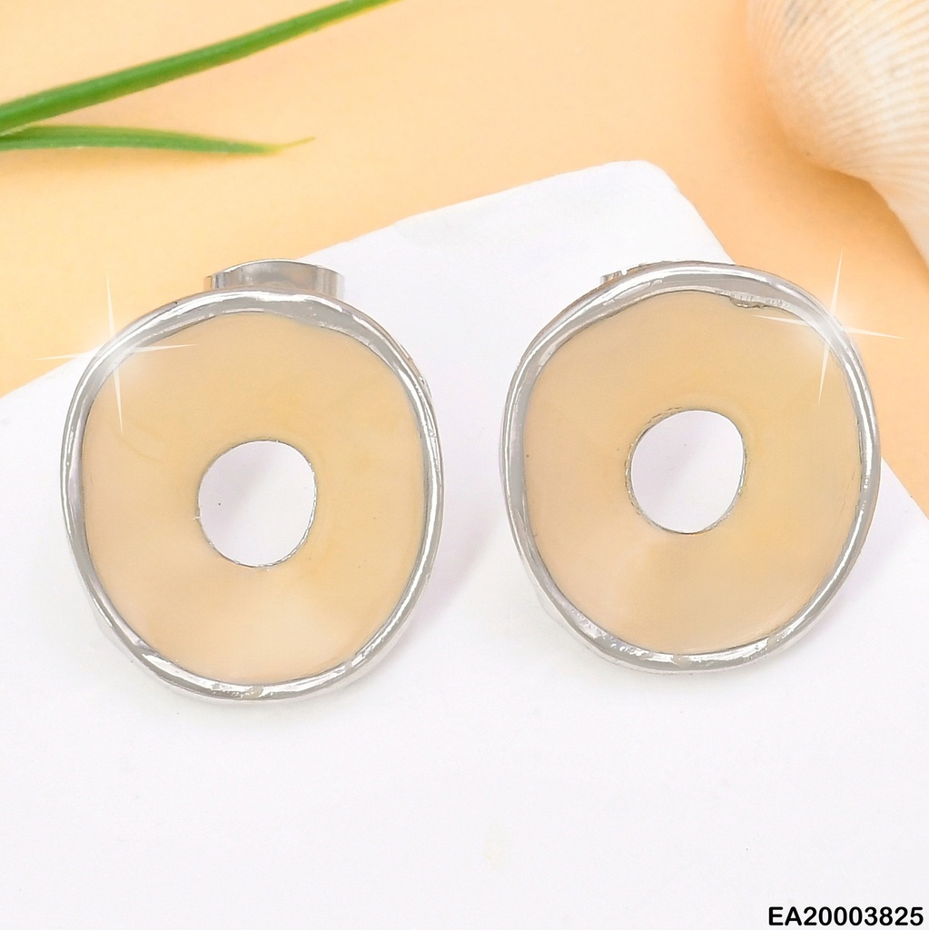 ARETES CIRCULO COL. CREMA BORDE PLAT EE2105-301