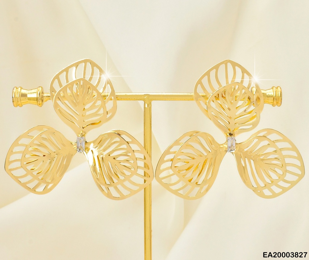 ARETES FLOR CALADA / ZIRC RECT. CENTRO EE1876-301