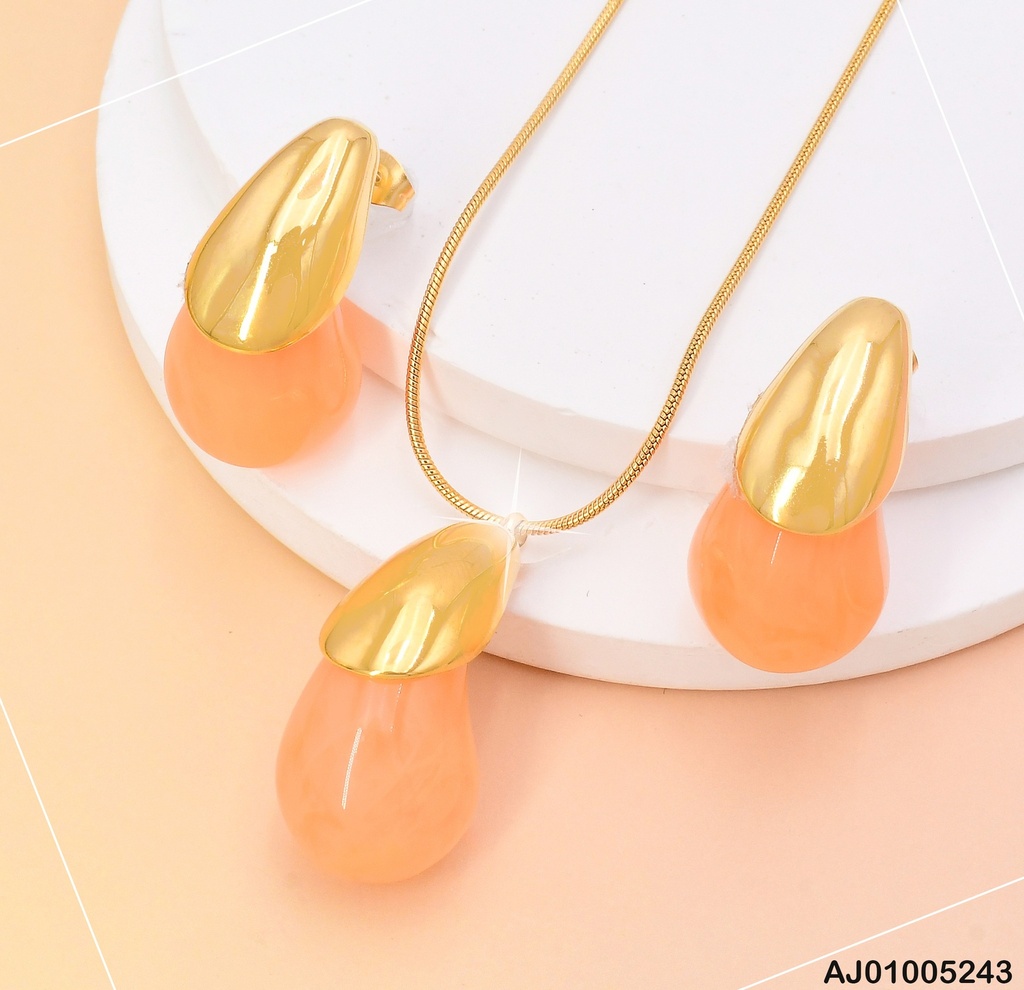 JUEGO GOTA NARANJA C/DORADO SA893-45