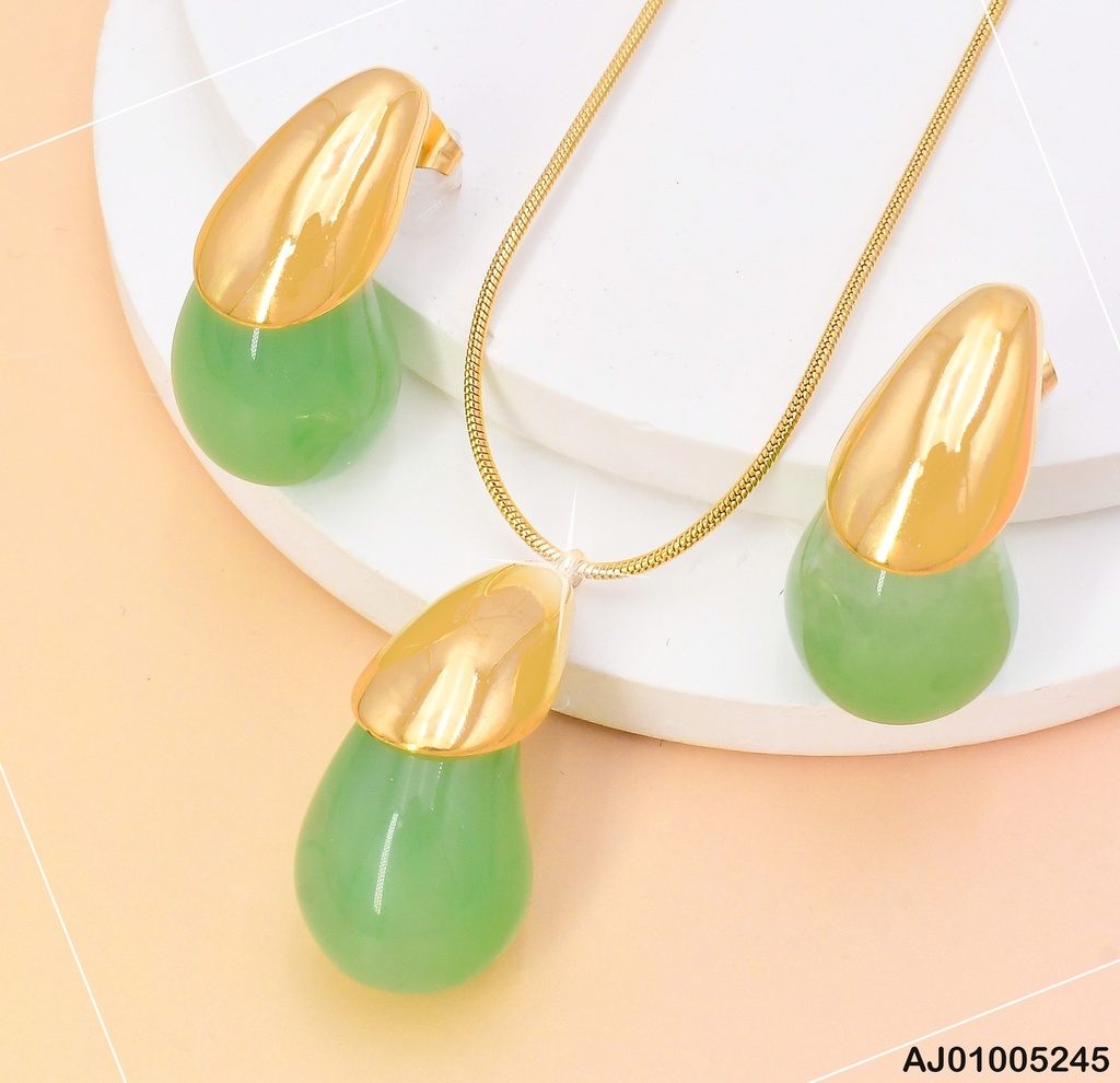 JUEGO GOTA VERDE C/DORADO SA895-45