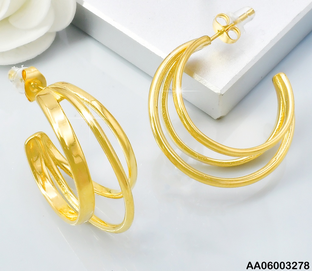 ARETES DOR "C" 3 LINEAS/LINEAS CENTRO PRONUNCIADA 084495-113