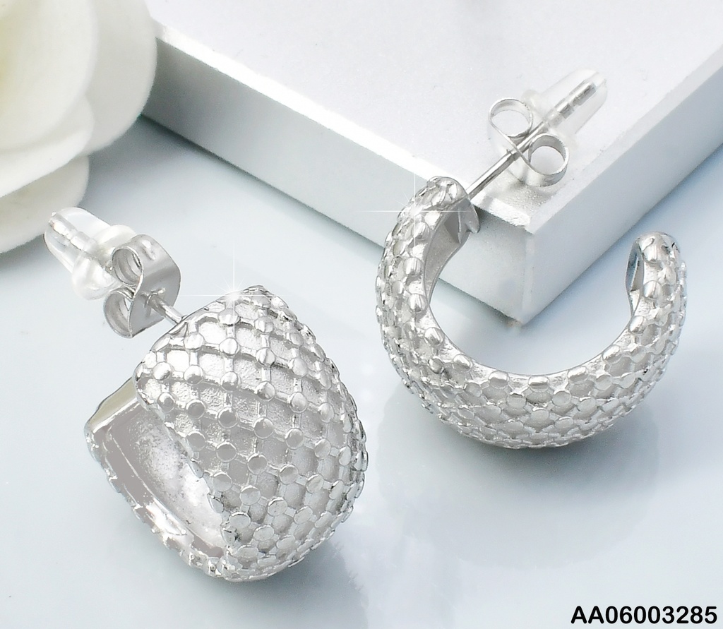 ARETES PLAT "C" ROMBOS GRAB. 085065-113