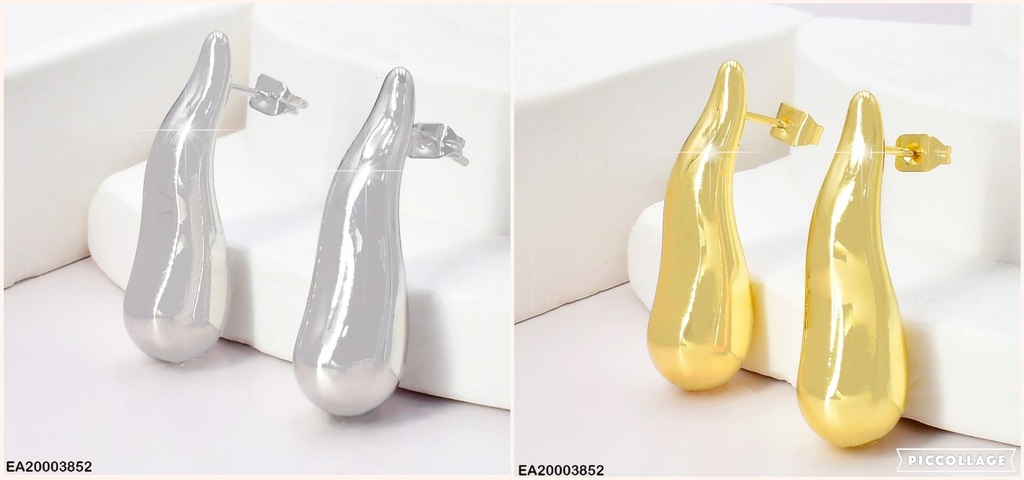 ARETES D/P GOTAS LISAS,ALARGADAS,ONDULADAS F5280