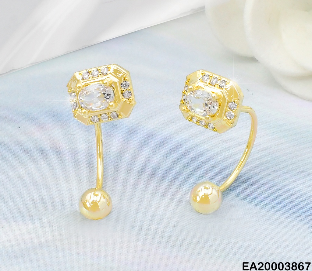 ARETES TELEFONO RECT. ZIRC OV.CENTRO/PELOTITA/ D/P K4805-223