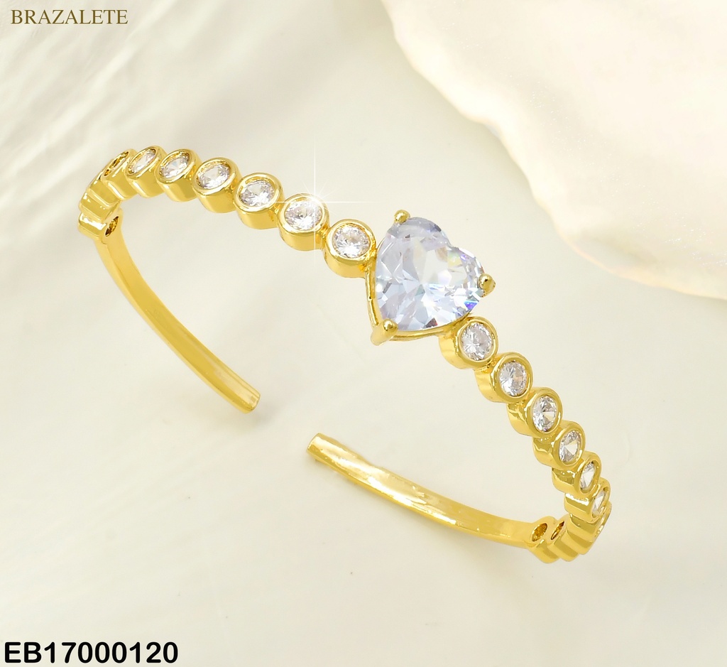 BRAZALETE ZIRCONIAS RD CENTRO CORAZON BE339-294