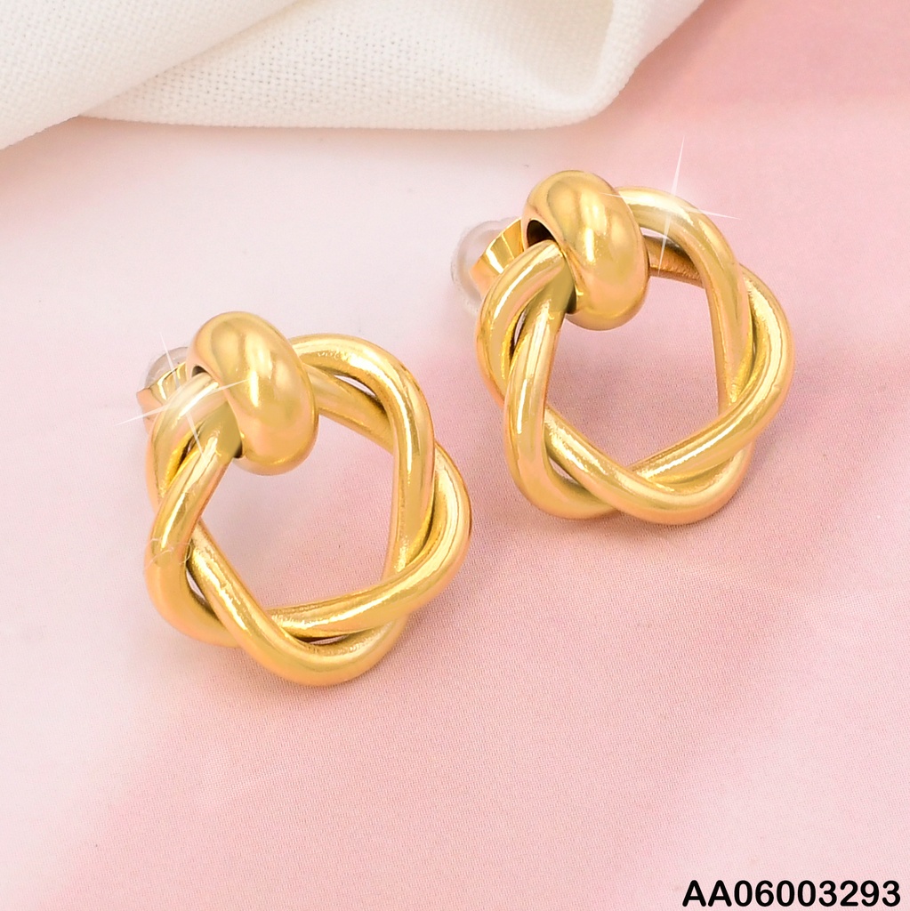 ARETES DOR DOBLE ENTRELAZADO KE113797