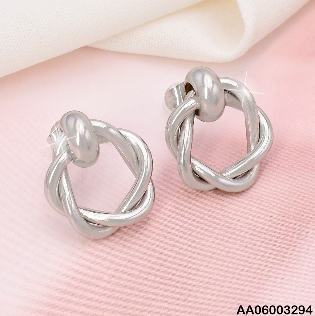 ARETES PLAT DOBLE ENTRELAZADO KE113798