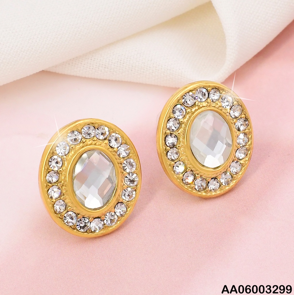 ARETES DOR OVALO/ ZIRC RD/ ZIRC OVALADA CENTRO KE113791
