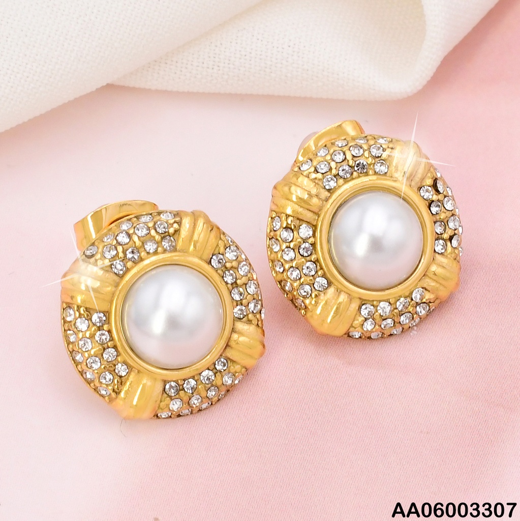 ARETES RD ZIRC /LINEAS LISAS/ PERLA CENTRO KE114623