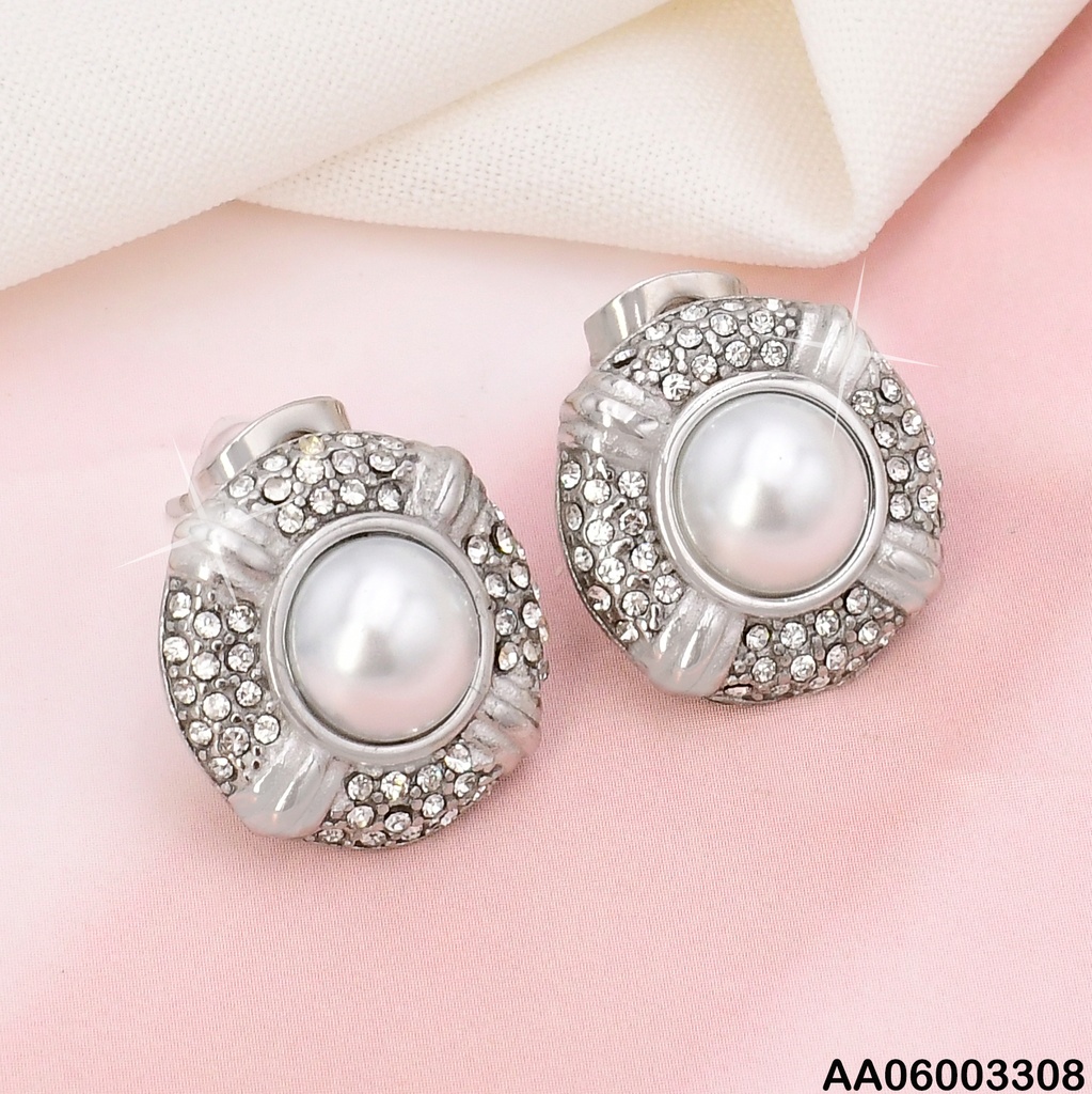 ARETES PLAT RD ZIRC /LINEAS LISAS/ PERLA CENTRO KE114624