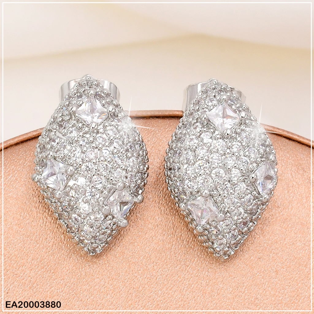 ARETES PLAT.ROMBOS CURVOS C/ZIRCONIAS EE946-3