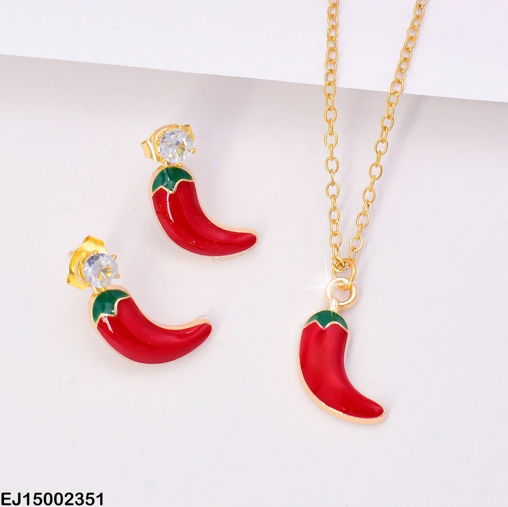 JUEGO DOR ARETES & DIJE CHILE SE815-5