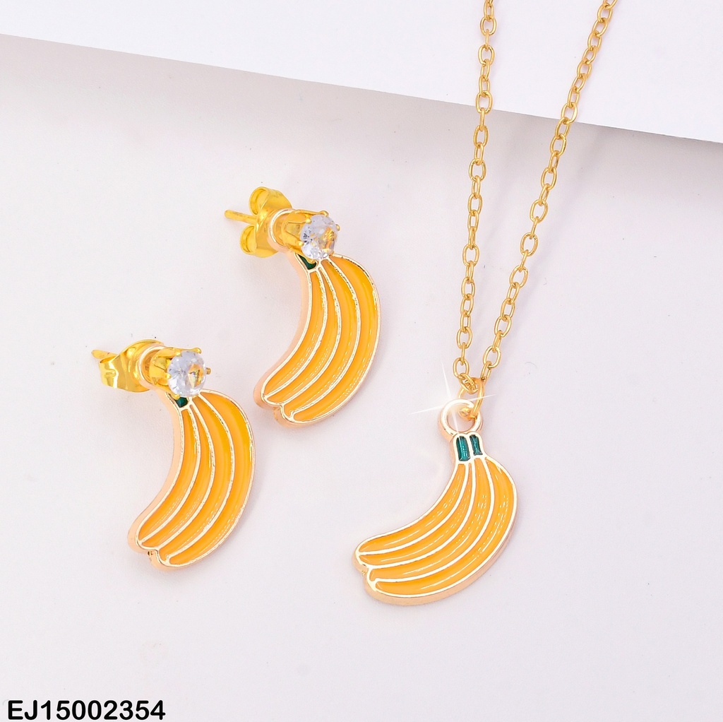 JUEGO DOR ZIRC RD CRISTAL/ BANANA SE818-5