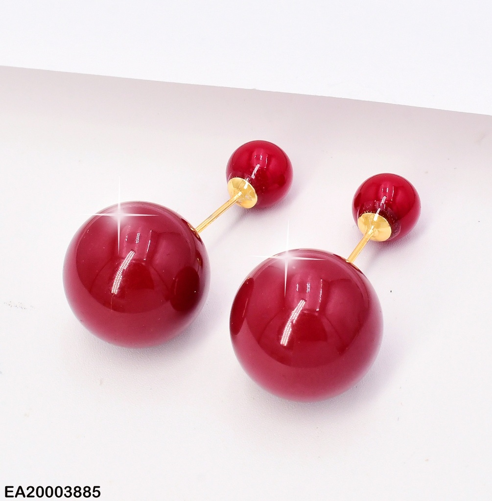 ARETES DOBLE PELOTA ROJA PQ/GR EE3874-9