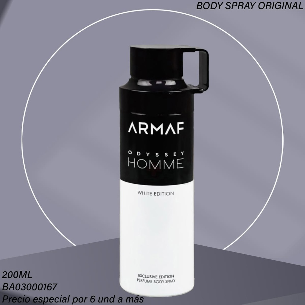BODY SPRAY ARMAF ODYSSEY HOMME WHITE EDITION MEN 200ML