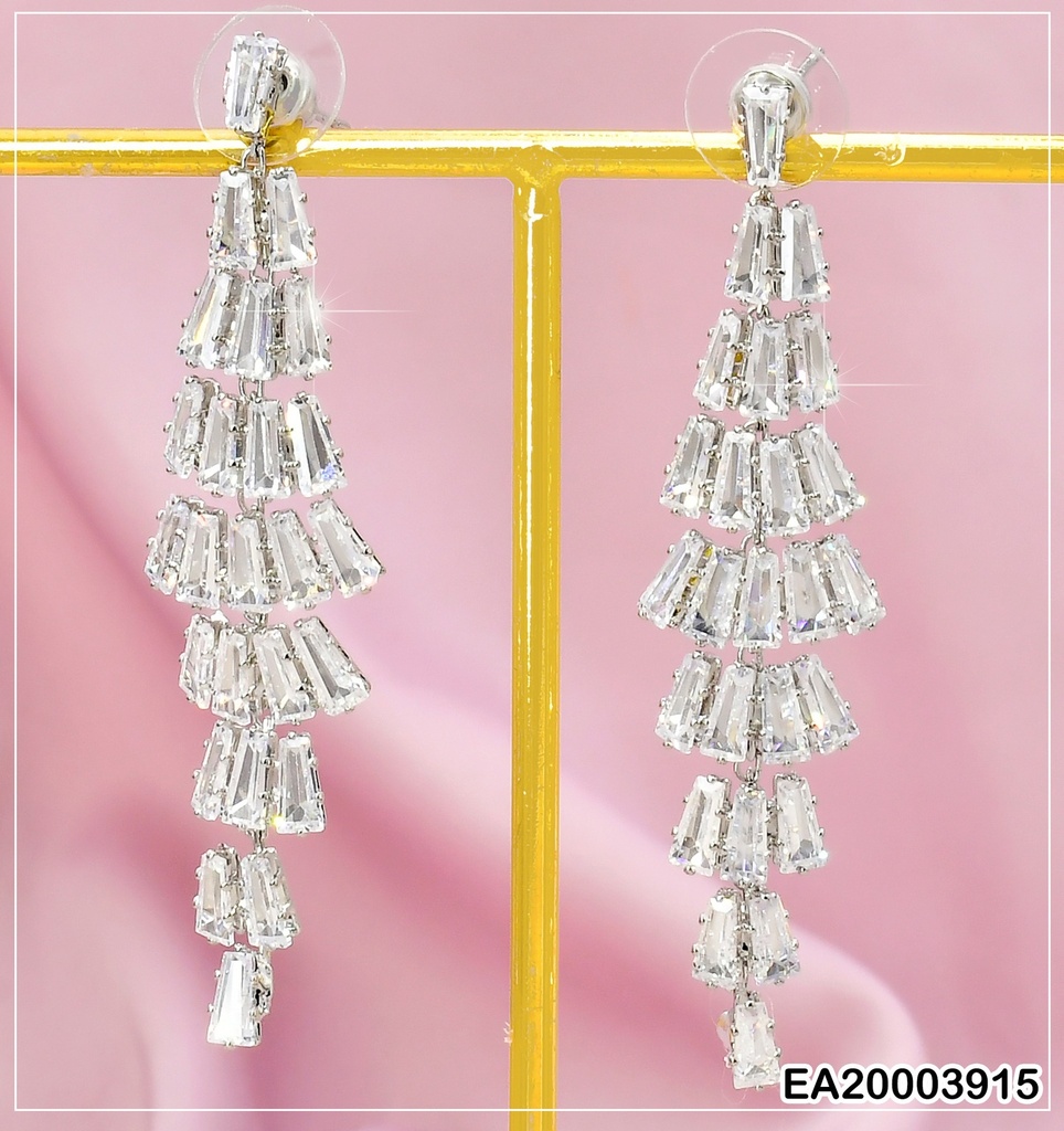 ARETES PLAT. ZIRCONIAS RECTANGULAR ROMBO EE1110-132