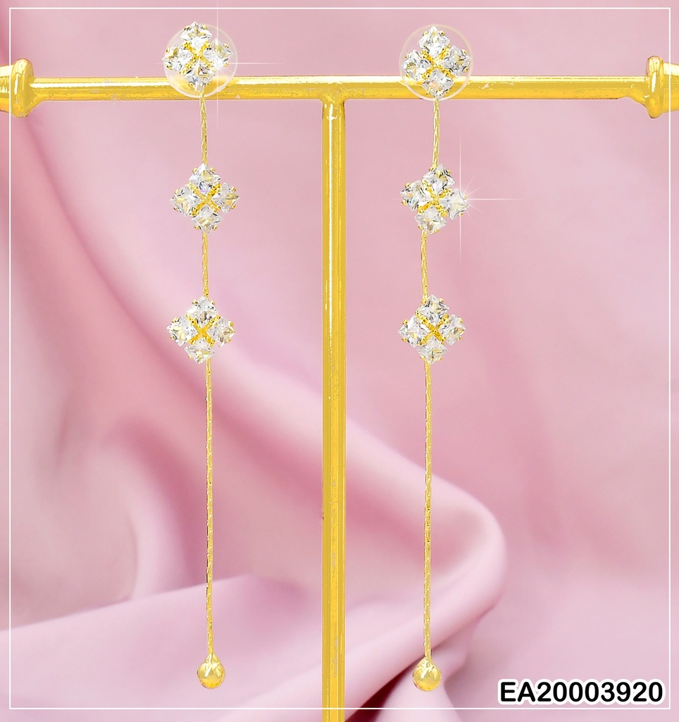 ARETES 3 FLORES ZIRCONIAS LINEA VERT.C/PELOTITA EE1590-169