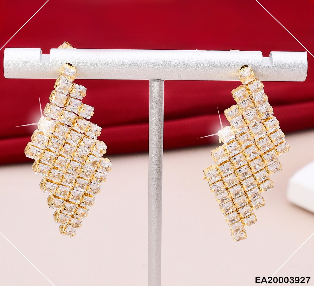 ARETE DOR ROMBO ZIRC ESTILO DE LLUVIA CIERRE PRESION EE1740-296