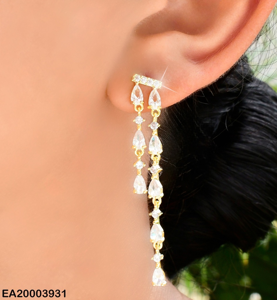 ARETES GOTITAS ZIRCONIAS 2 LINEAS ASIMETRICAS EE1744-296