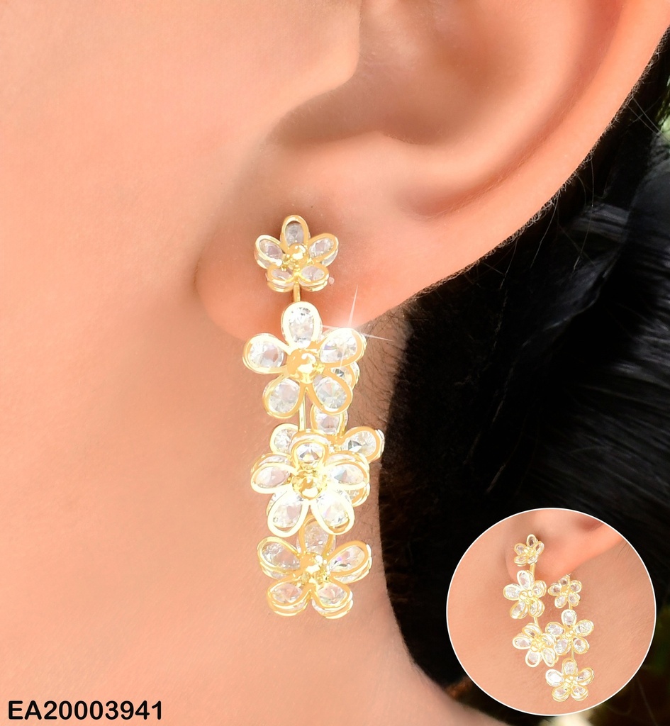 ARETES 6 FLORES ZIRCONIAS EE1768-296