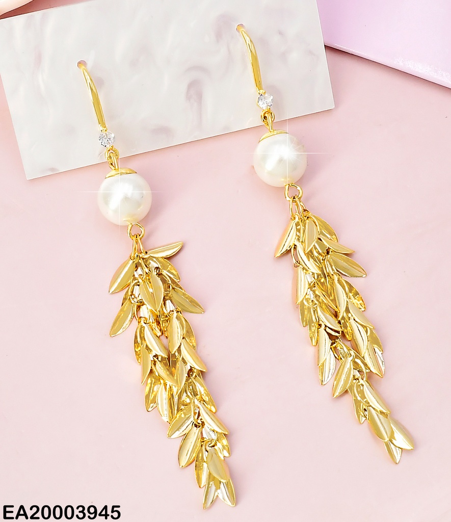 ARETES PERLA C/RACIMO HOJAS EE1784-297