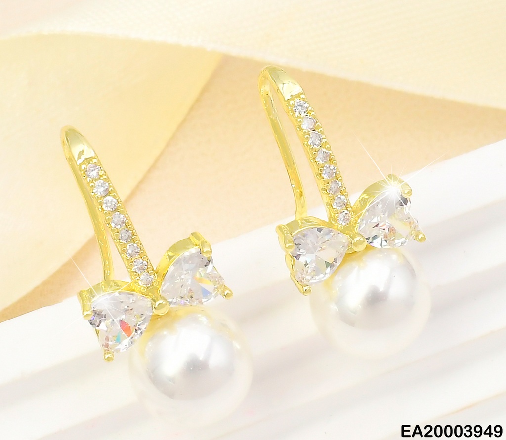 ARETES DOR LINEA ZIRC/LAZO/PERLA EE1811-296