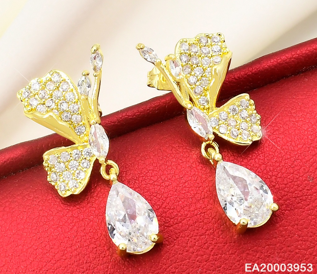 ARETES MARIPOSA VISTA LATERAL ZIRC COLGANTE EE1821-296