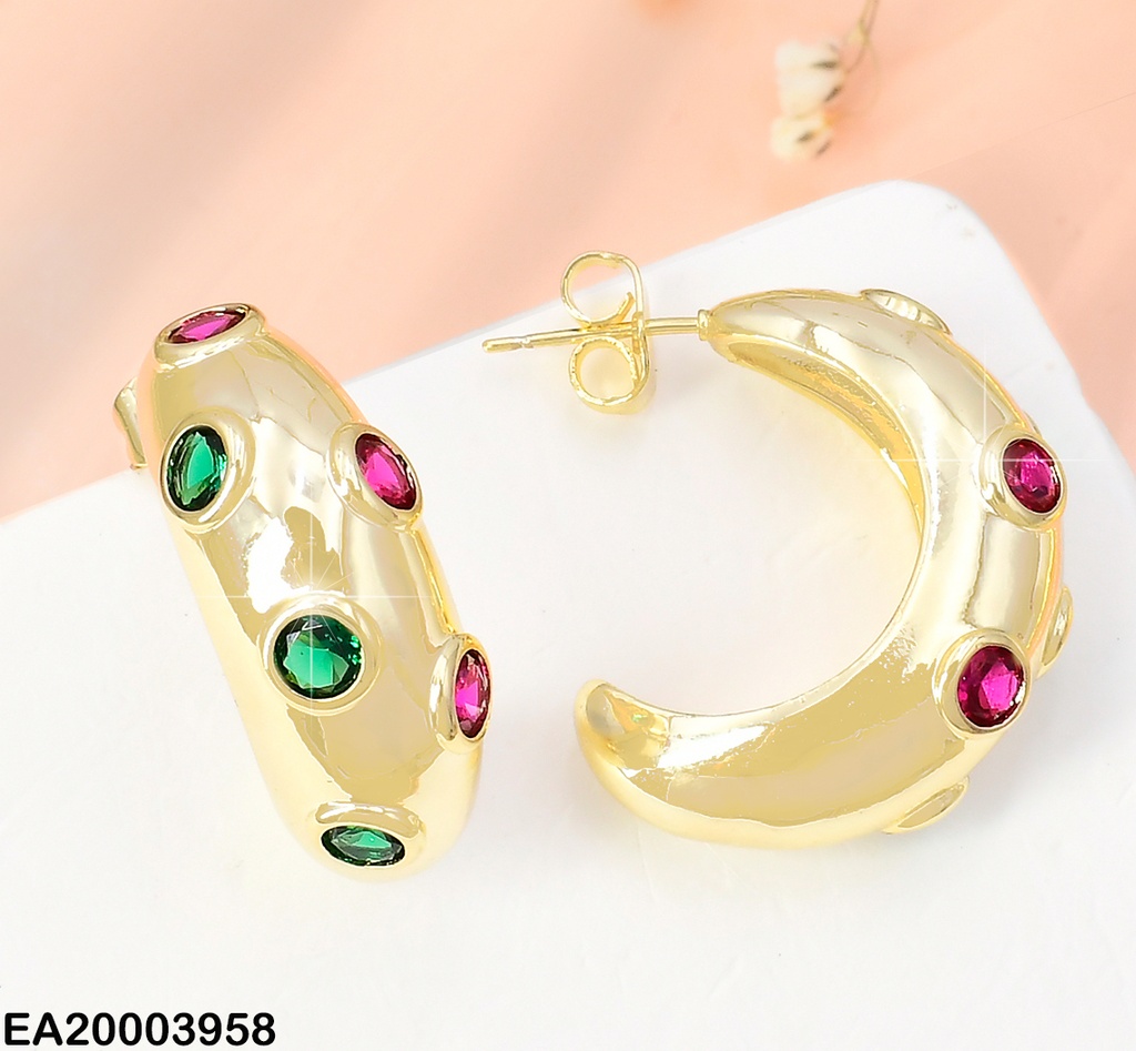 ARETES "C" C/6 ZIRC.RD COL.INCRUSTADAS EE1727-3