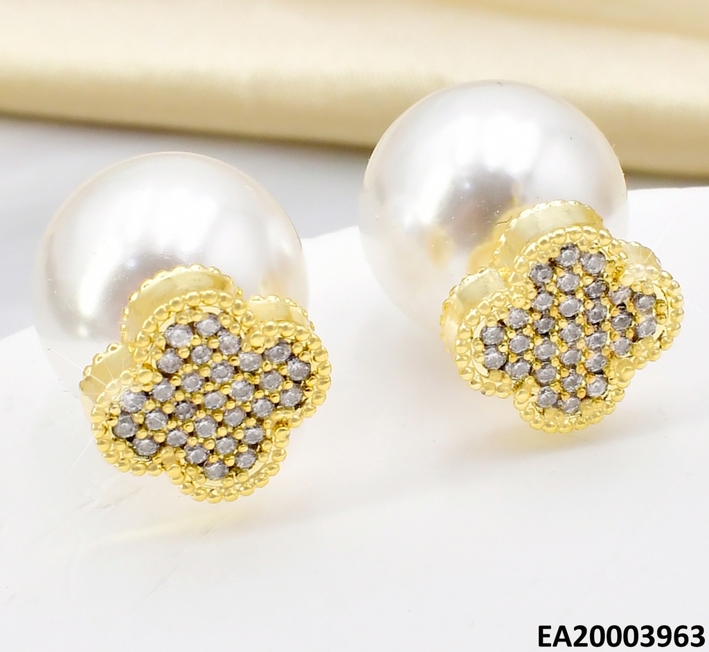 ARETES VAN CLEEF ZIRCONIAS C/PERLA ATRAS EE1732-3