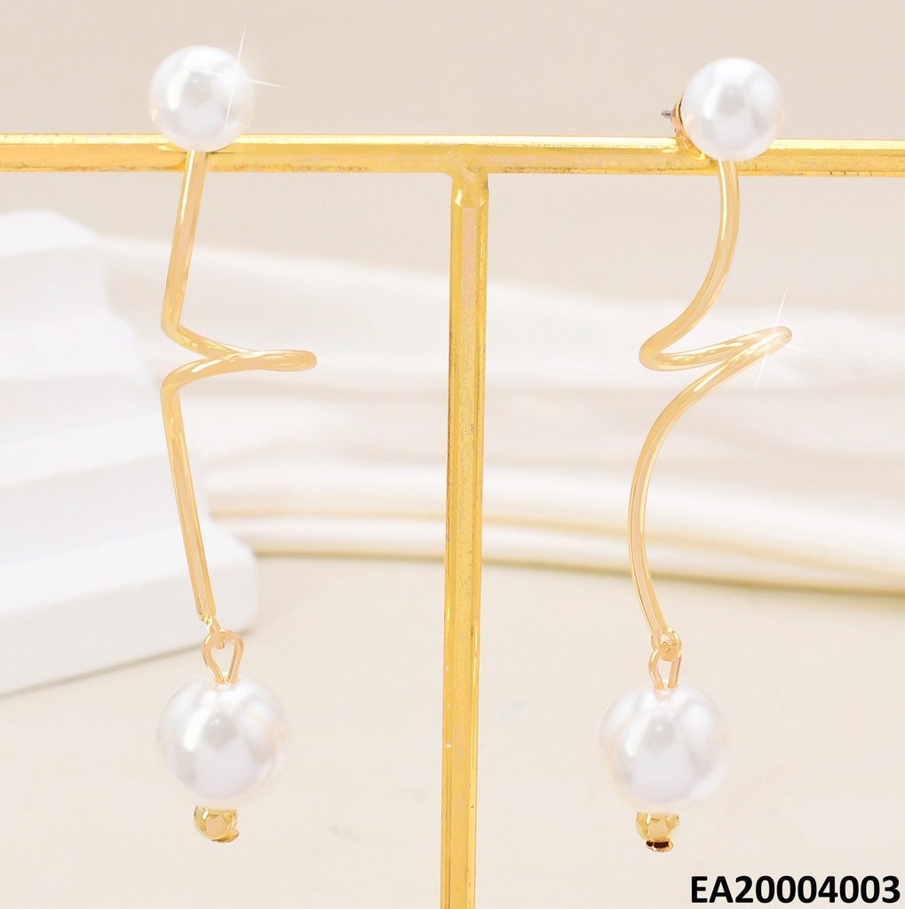 ARETES LINEA ENROLLADA-2 PERLAS EE2018-301