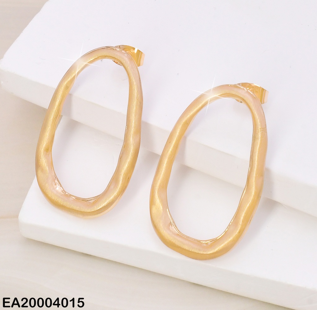 ARETES DOR CROQUI OVALO IRREGULAR EE2070-301