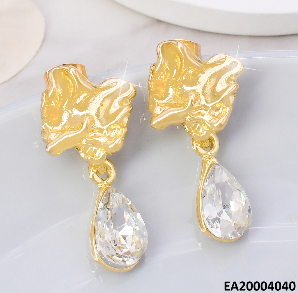 ARETES ROMBO CORRUGADO C/GOTA ZIRC.EE2168-301